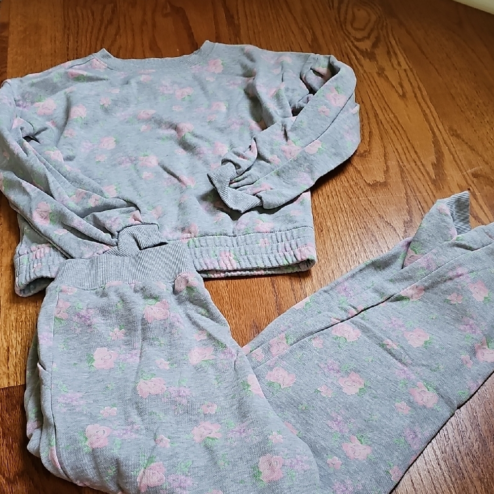 Janie and Jack Gray Knit Sweater And Jogger Set